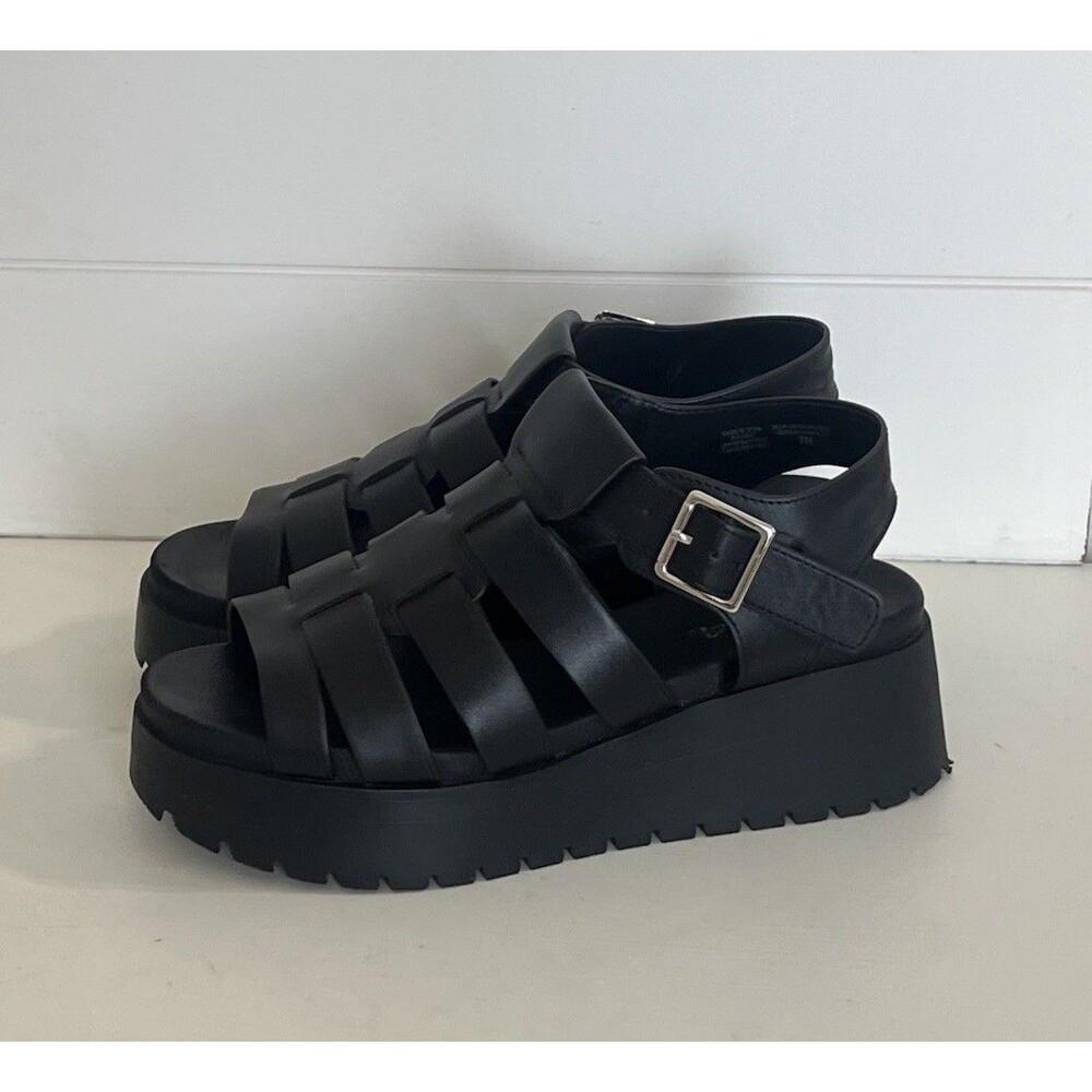 SODA Pullout Black Chunky 90s Y2K Fisherman Style Platform Sandals Women’s 7 M